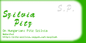 szilvia pitz business card